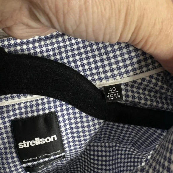 Strellson Slim Fit  Button Down Shirt Size M blue - Picture 6 of 8